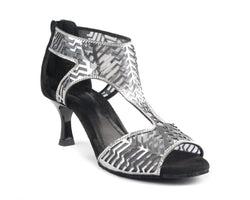 PD813 PRO dance shoes in Silver/Black Nubuck