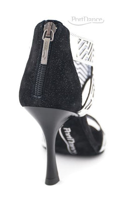 PD813 PRO dance shoes in Silver/Black Nubuck