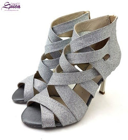 S-g11 shaula tanzschuhe in argento glitter